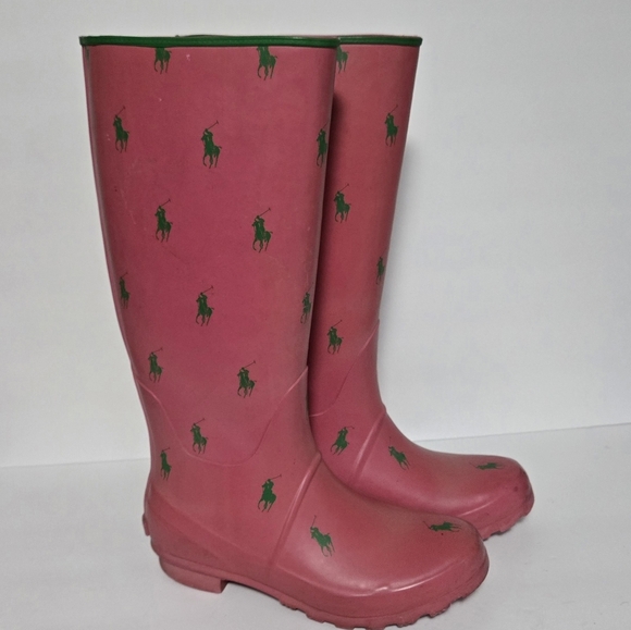 Polo Ralph Lauren Pink Womens Rain Boots - Picture 1 of 16